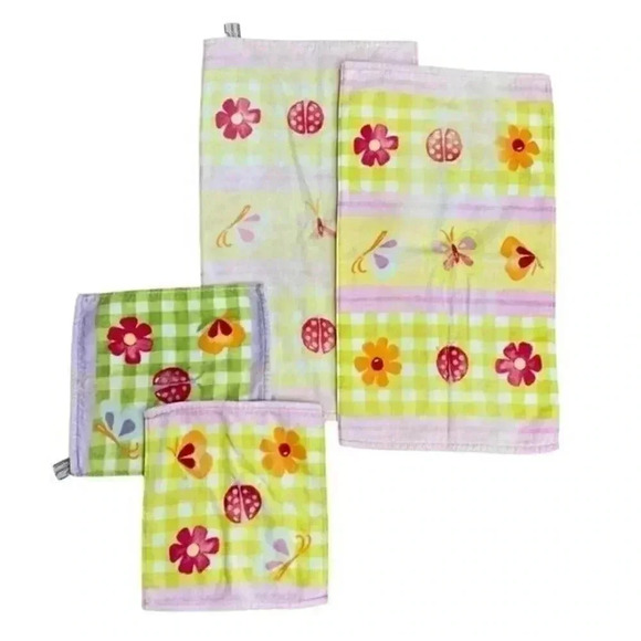 Royal Company Floral Butterflies Bath Hand Towels Fingertips Towel Lot 7 Pcs - Picture 3 of 3